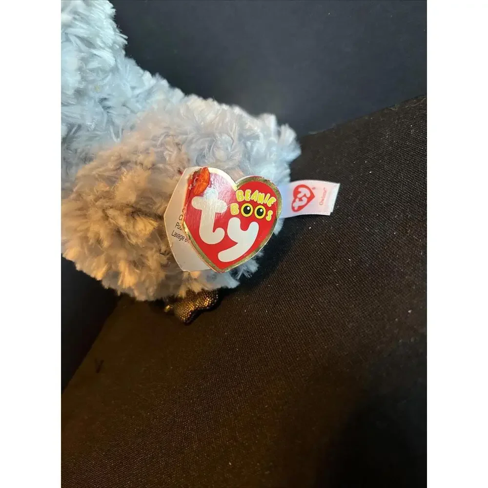Ty Beanie Boo Boos Owlette Silver & Gold Owl 7” Sparkle Eyes Plush
